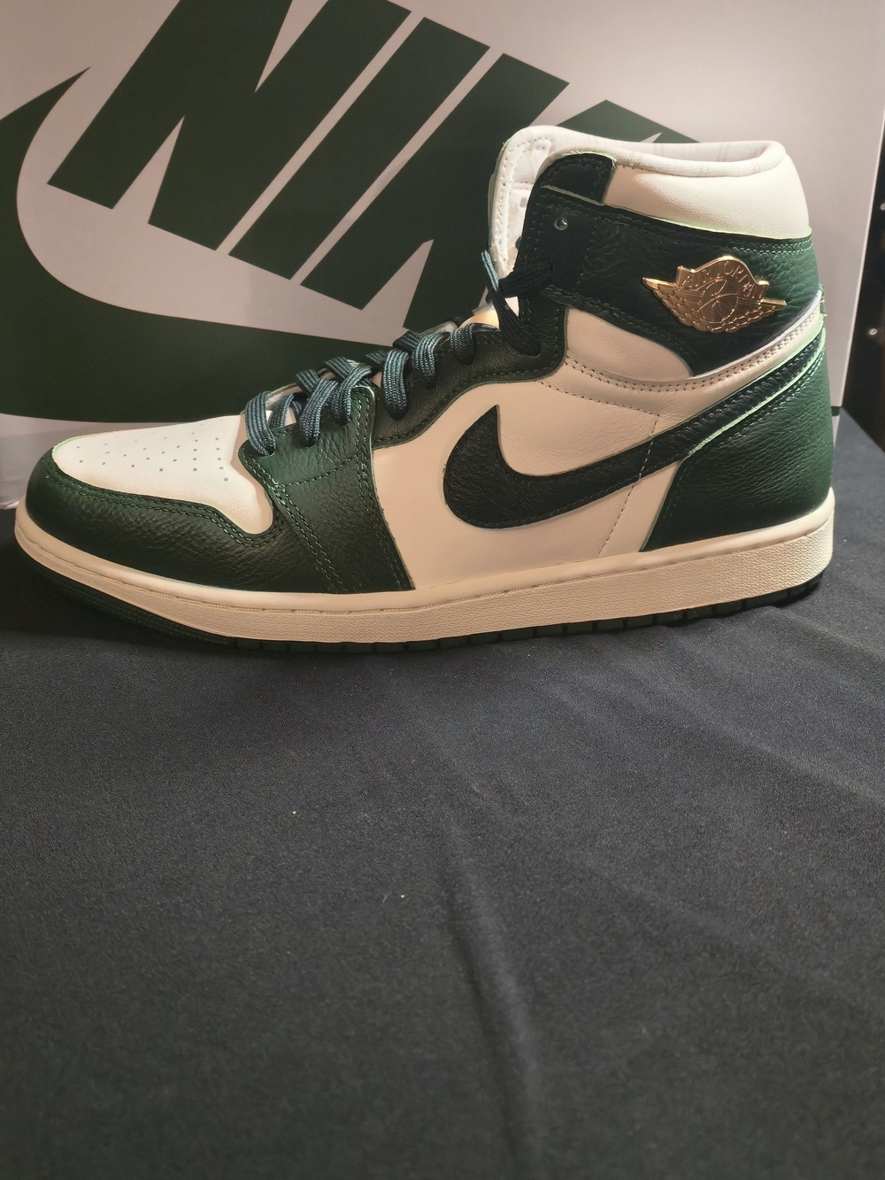 Nike Air Jordan 1 High Men's Sneakers - White & Dark Green